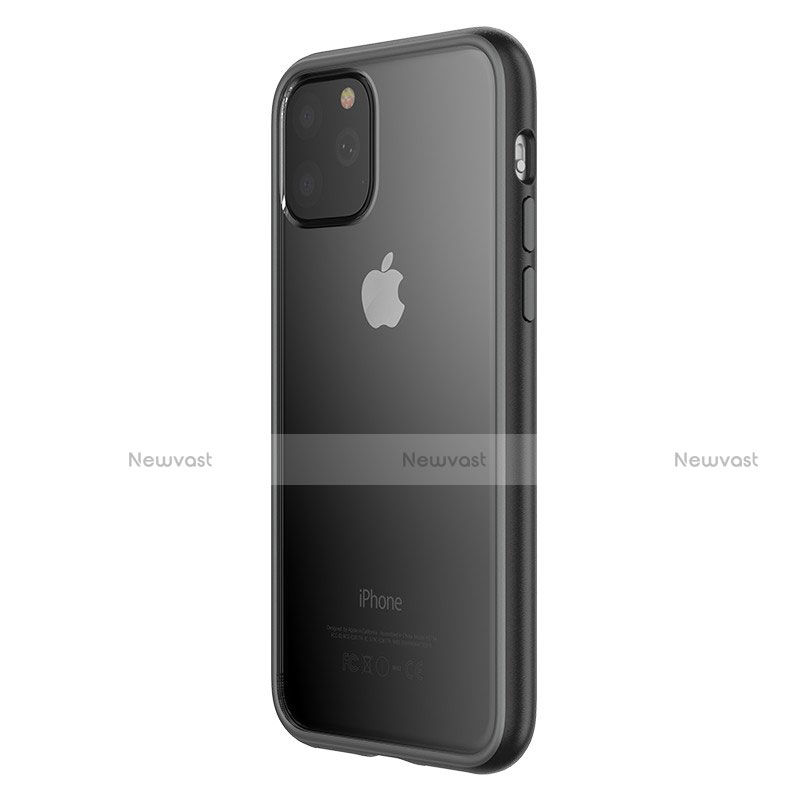 Silicone Transparent Mirror Frame Case for Apple iPhone 11 Pro Black