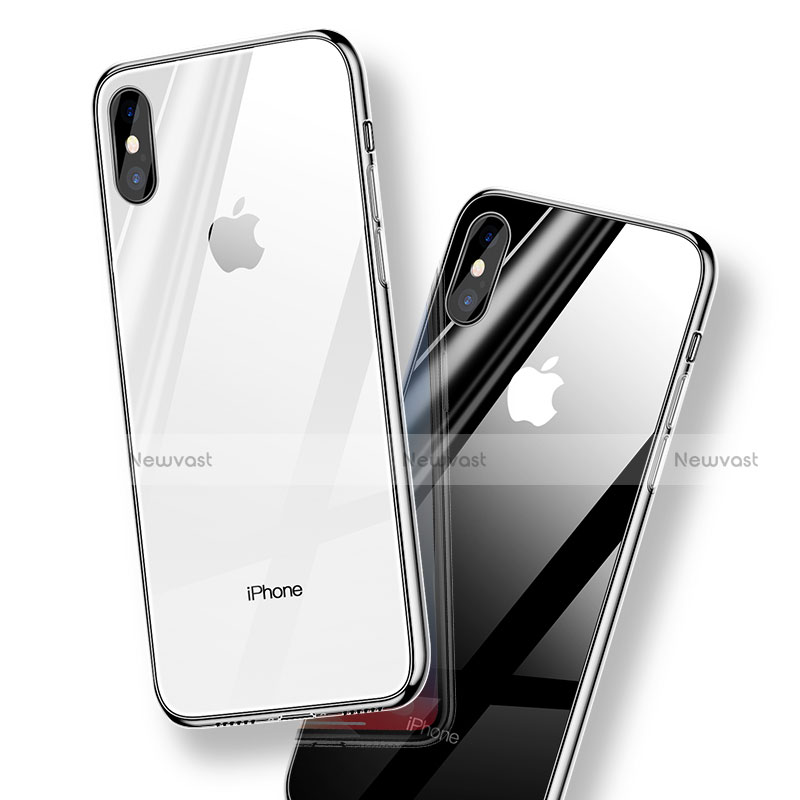 Silicone Transparent Mirror Frame Case for Apple iPhone X Clear