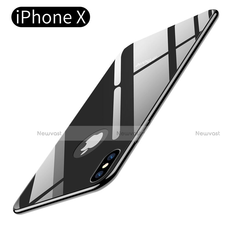 Silicone Transparent Mirror Frame Case for Apple iPhone X Clear