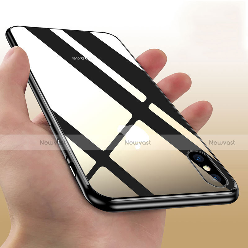 Silicone Transparent Mirror Frame Case for Apple iPhone X Clear