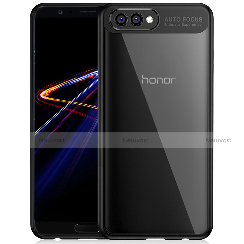 Silicone Transparent Mirror Frame Case for Huawei Honor V10 Black