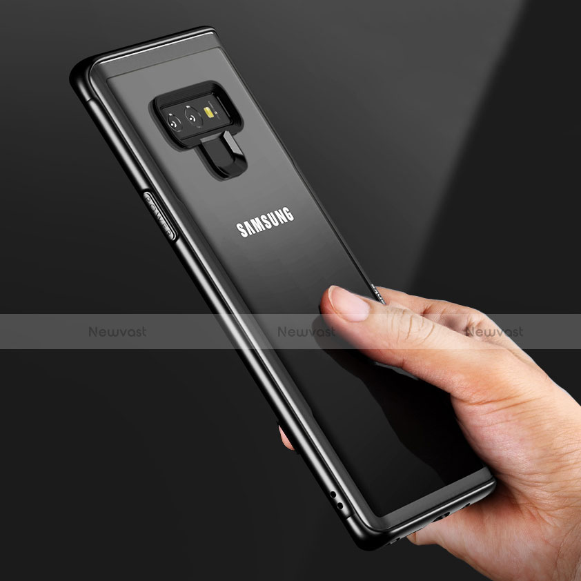 Silicone Transparent Mirror Frame Case for Samsung Galaxy Note 9 Black