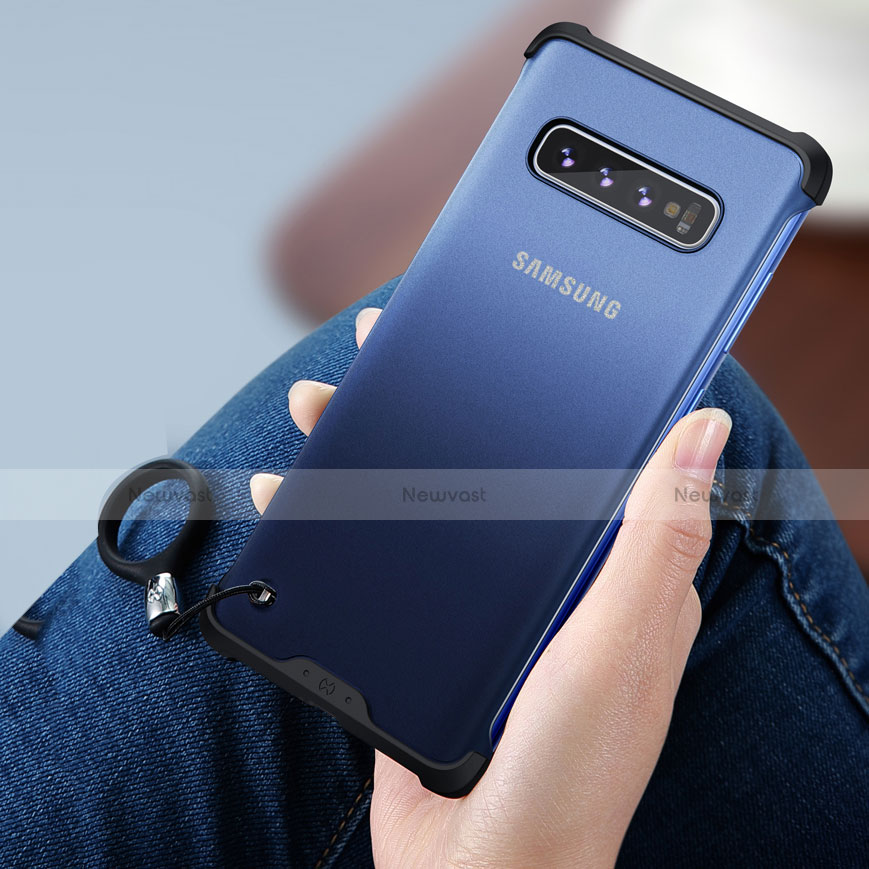 Silicone Transparent Mirror Frame Case for Samsung Galaxy S10 Blue