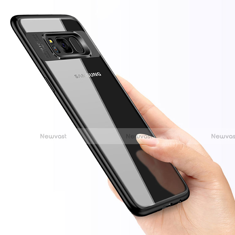 Silicone Transparent Mirror Frame Case for Samsung Galaxy S8 Black