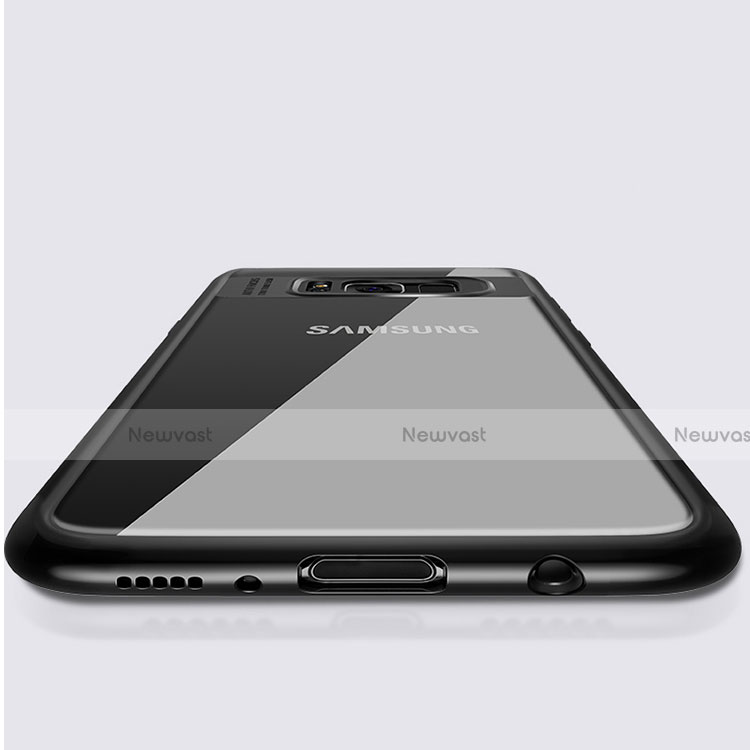 Silicone Transparent Mirror Frame Case for Samsung Galaxy S8 Black