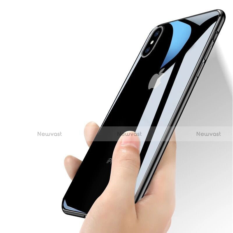 Silicone Transparent Mirror Frame Cover for Apple iPhone X Black