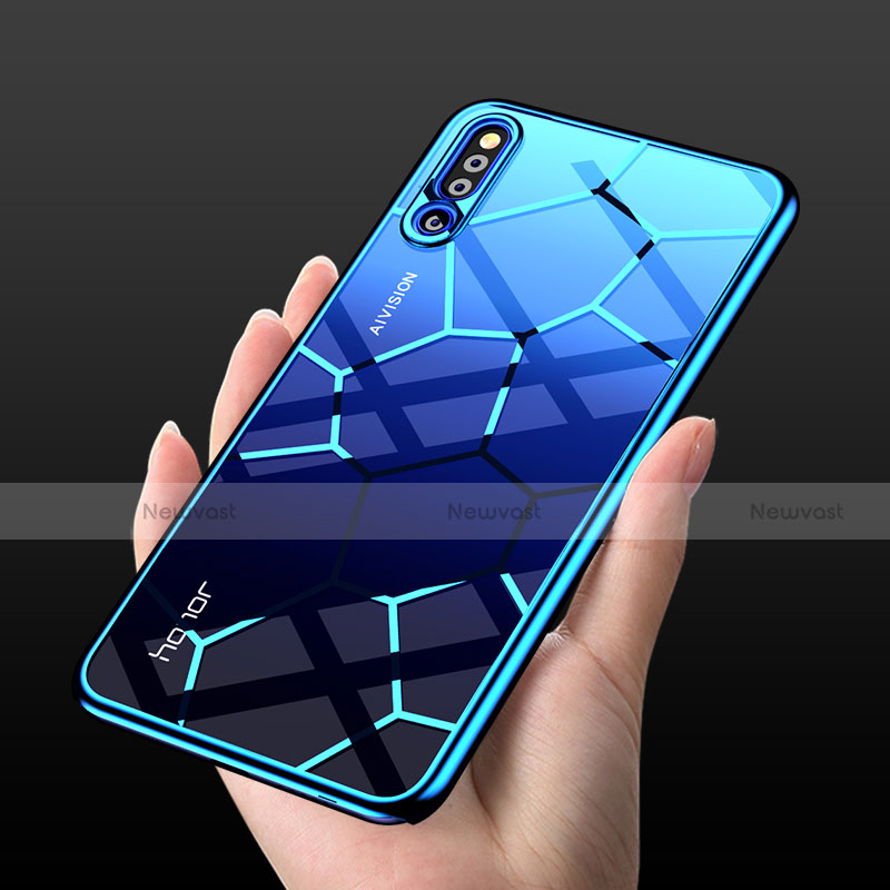 Silicone Transparent Mirror M03 Frame Case Cover for Huawei Honor Magic 2 Blue