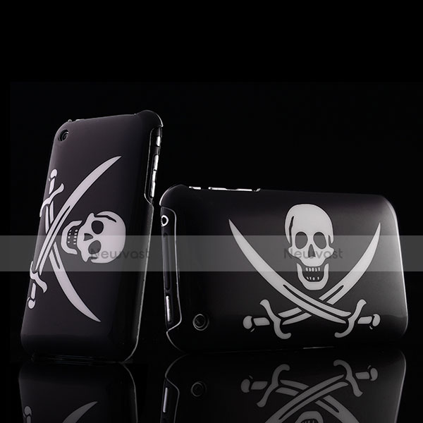 Skull Plastic Hard Rigid Case Cover for Apple iPhone 3G 3GS Black