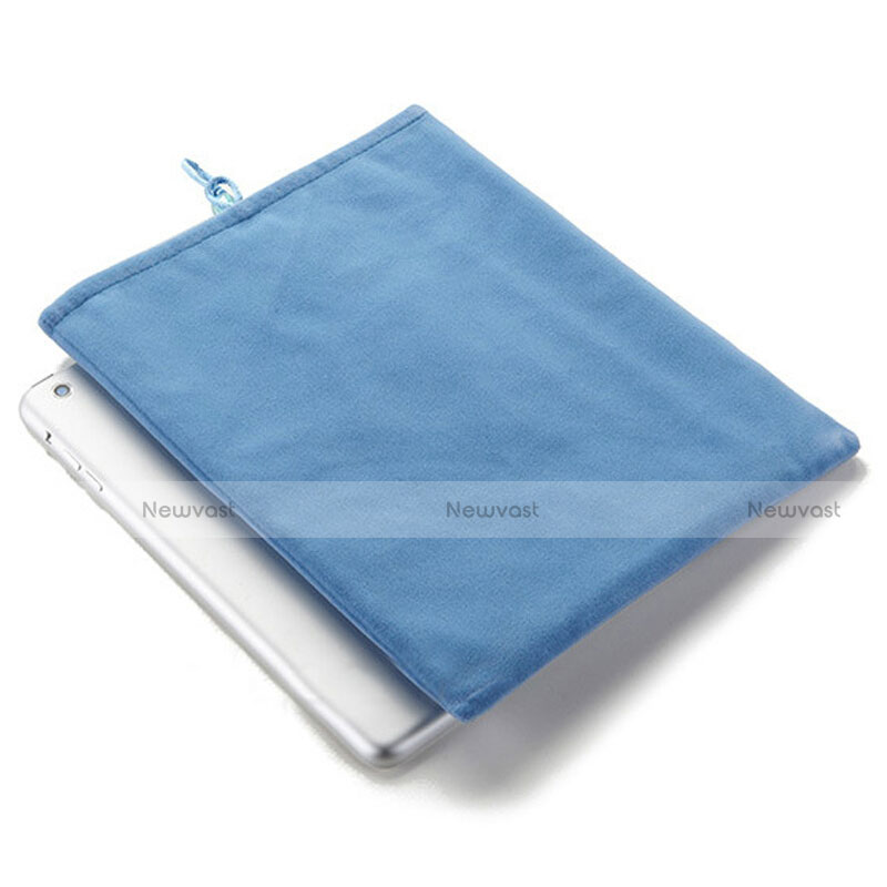 Sleeve Velvet Bag Case Pocket for Apple iPad 2 Sky Blue