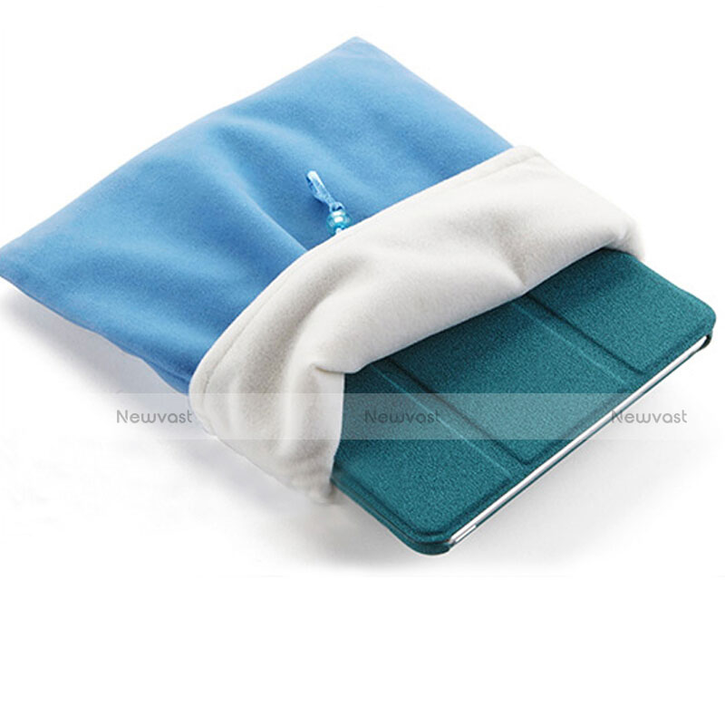 Sleeve Velvet Bag Case Pocket for Apple iPad 3 Sky Blue