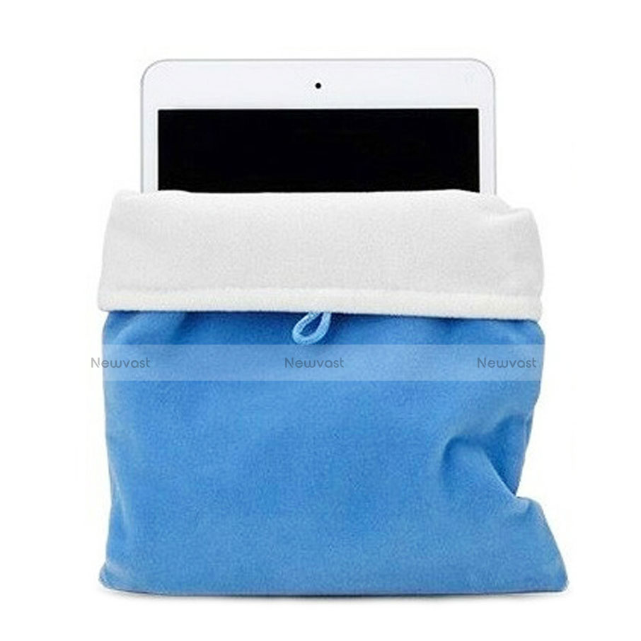 Sleeve Velvet Bag Case Pocket for Apple iPad 4 Sky Blue