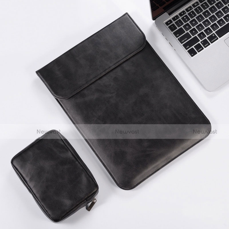Sleeve Velvet Bag Leather Case Pocket for Apple MacBook Air 13 inch Black