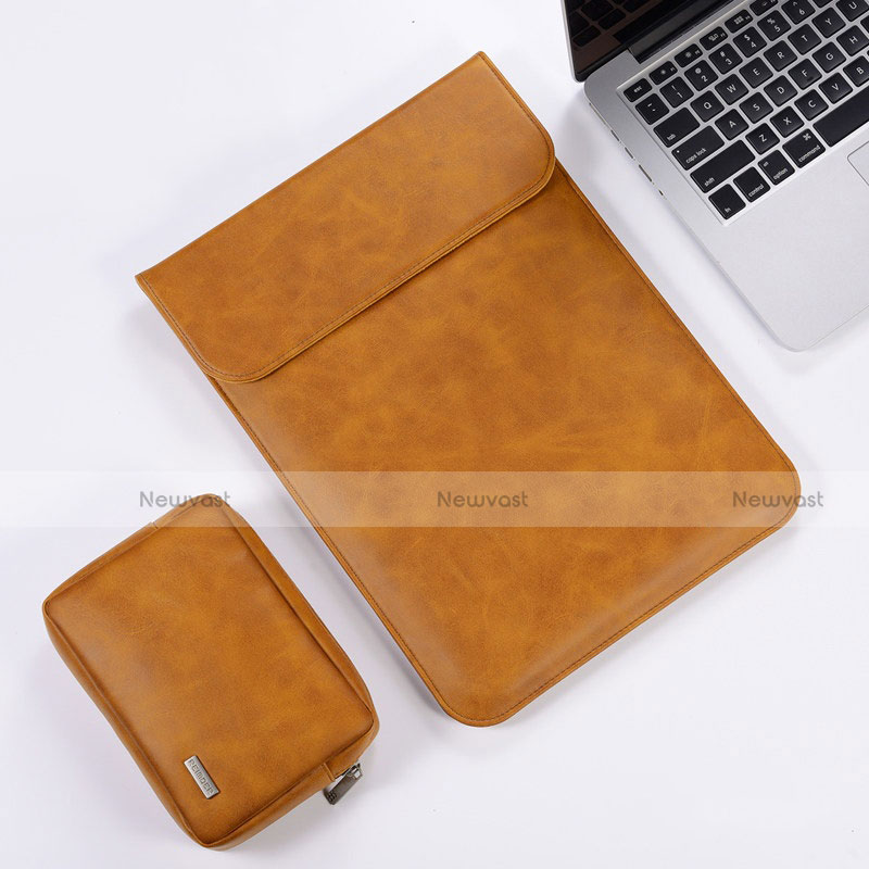 Sleeve Velvet Bag Leather Case Pocket for Apple MacBook Pro 13 inch (2020) Orange