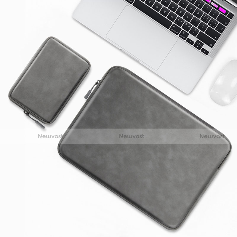 Sleeve Velvet Bag Leather Case Pocket for Samsung Galaxy Book Flex 13.3 NP930QCG Gray