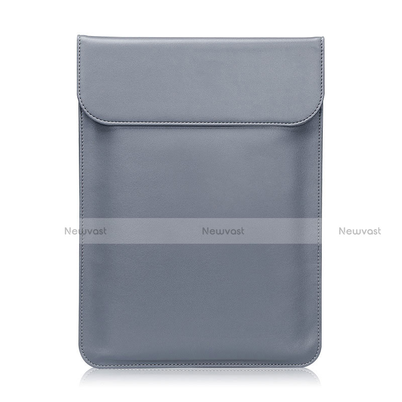 Sleeve Velvet Bag Leather Case Pocket for Samsung Galaxy Book S 13.3 SM-W767 Gray