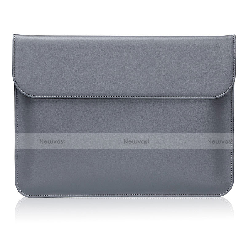 Sleeve Velvet Bag Leather Case Pocket L03 for Huawei Matebook X Pro (2020) 13.9 Gray