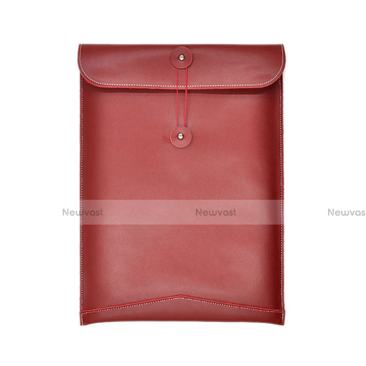 Sleeve Velvet Bag Leather Case Pocket L04 for Huawei Matebook X Pro (2020) 13.9 Red