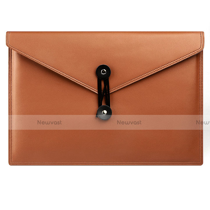 Sleeve Velvet Bag Leather Case Pocket L08 for Apple MacBook Air 11 inch Brown