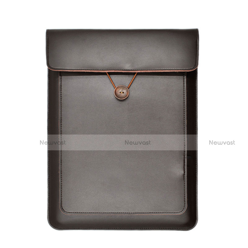 Sleeve Velvet Bag Leather Case Pocket L09 for Apple MacBook Air 13 inch Brown