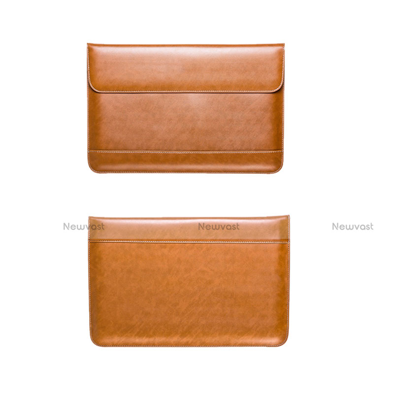 Sleeve Velvet Bag Leather Case Pocket L14 for Apple MacBook 12 inch Brown