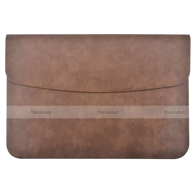 Sleeve Velvet Bag Leather Case Pocket L15 for Apple MacBook Air 13 inch Brown