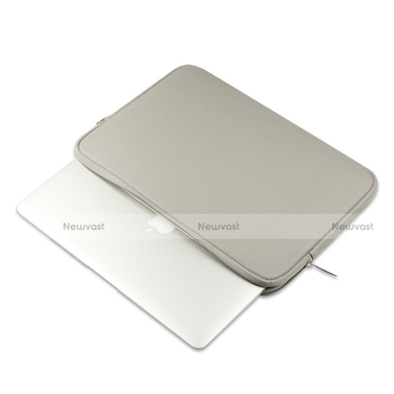 Sleeve Velvet Bag Leather Case Pocket L16 for Apple MacBook Air 13.3 inch (2018) Gray