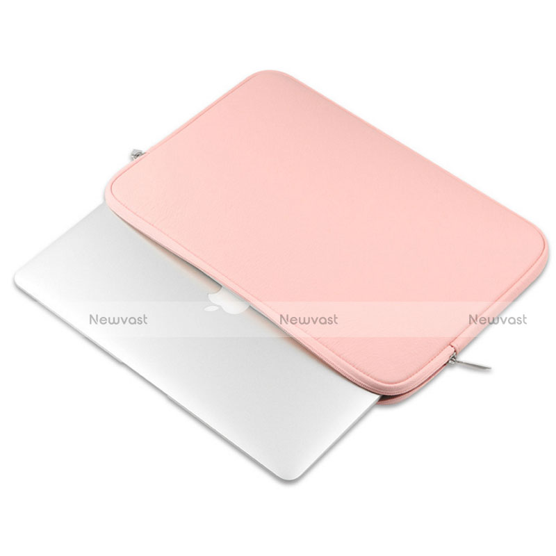 Sleeve Velvet Bag Leather Case Pocket L16 for Apple MacBook Pro 13 inch (2020) Pink