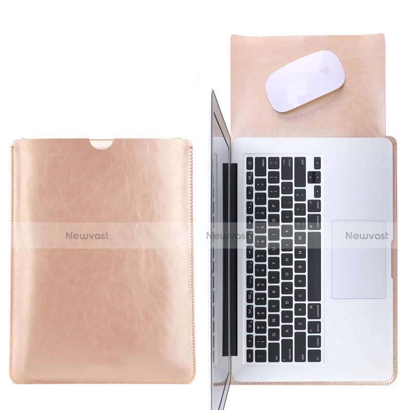 Sleeve Velvet Bag Leather Case Pocket L17 for Apple MacBook Air 11 inch Gold