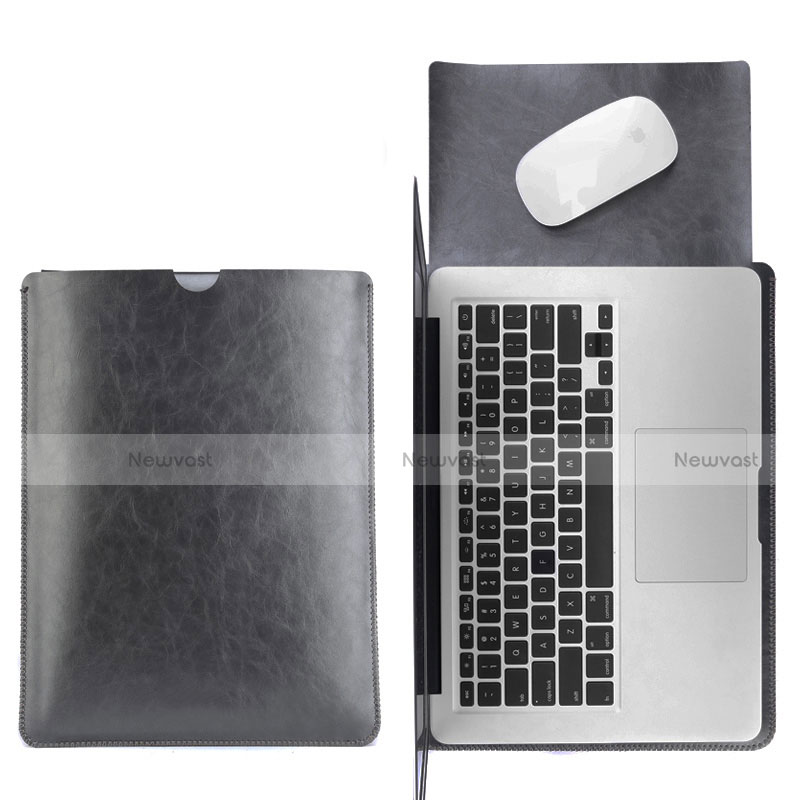 Sleeve Velvet Bag Leather Case Pocket L17 for Apple MacBook Air 13.3 inch (2018) Black