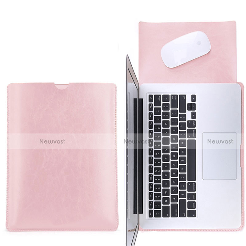 Sleeve Velvet Bag Leather Case Pocket L17 for Apple MacBook Air 13 inch (2020) Pink