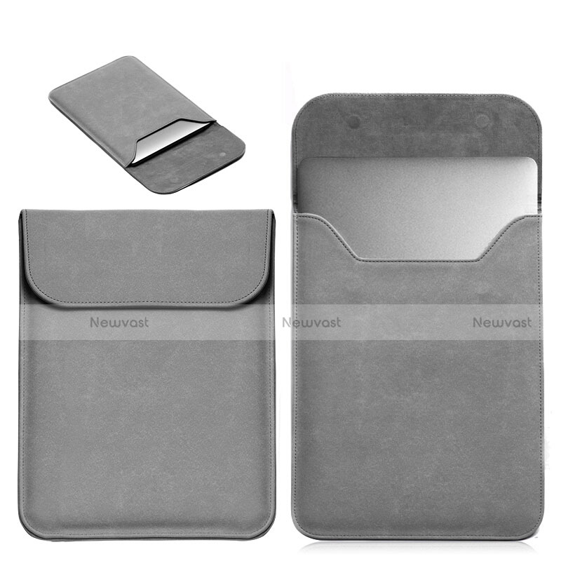 Sleeve Velvet Bag Leather Case Pocket L19 for Apple MacBook Pro 13 inch (2020) Gray