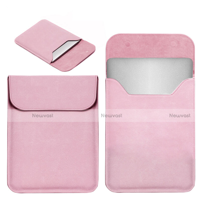 Sleeve Velvet Bag Leather Case Pocket L19 for Apple MacBook Pro 13 inch Pink