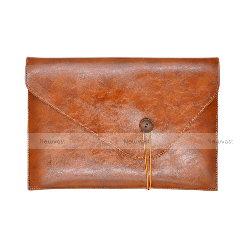 Sleeve Velvet Bag Leather Case Pocket L23 for Apple MacBook Pro 15 inch Brown