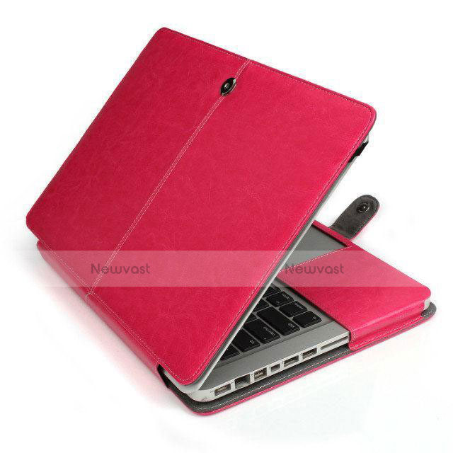 Sleeve Velvet Bag Leather Case Pocket L24 for Apple MacBook Air 13.3 inch (2018) Hot Pink