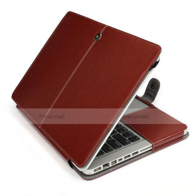 Sleeve Velvet Bag Leather Case Pocket L24 for Apple MacBook Air 13 inch (2020) Brown