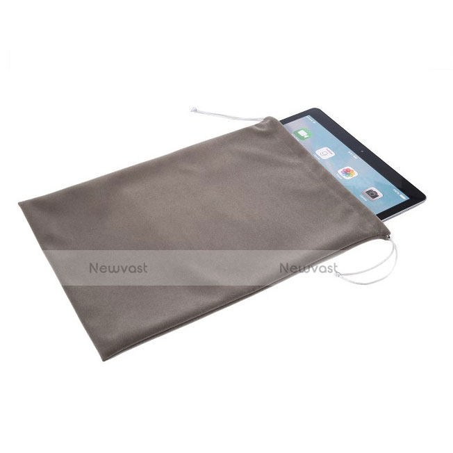 Sleeve Velvet Bag Slip Pouch for Apple iPad Air 2 Gray