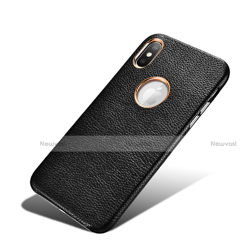 Soft Luxury Leather Snap On Case C01 for Apple iPhone Xs Black