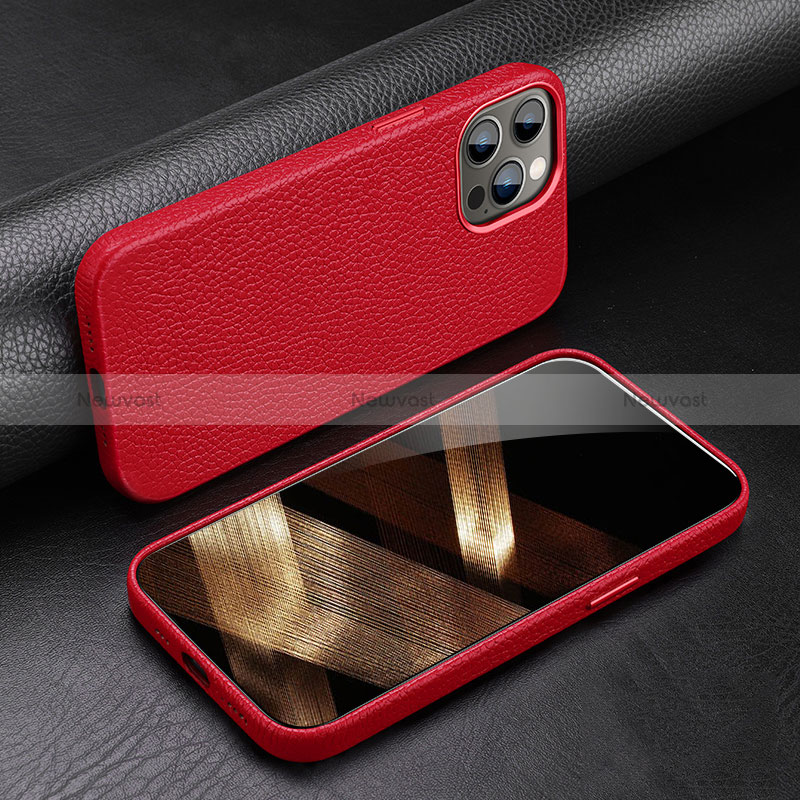 Soft Luxury Leather Snap On Case Cover A03 for Apple iPhone 14 Pro Max Red