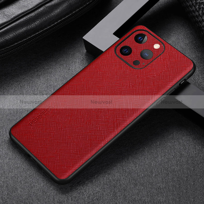 Soft Luxury Leather Snap On Case Cover A04 for Apple iPhone 14 Pro Max Red