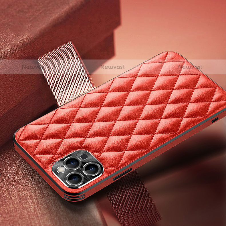 Soft Luxury Leather Snap On Case Cover A07 for Apple iPhone 15 Pro Max Red