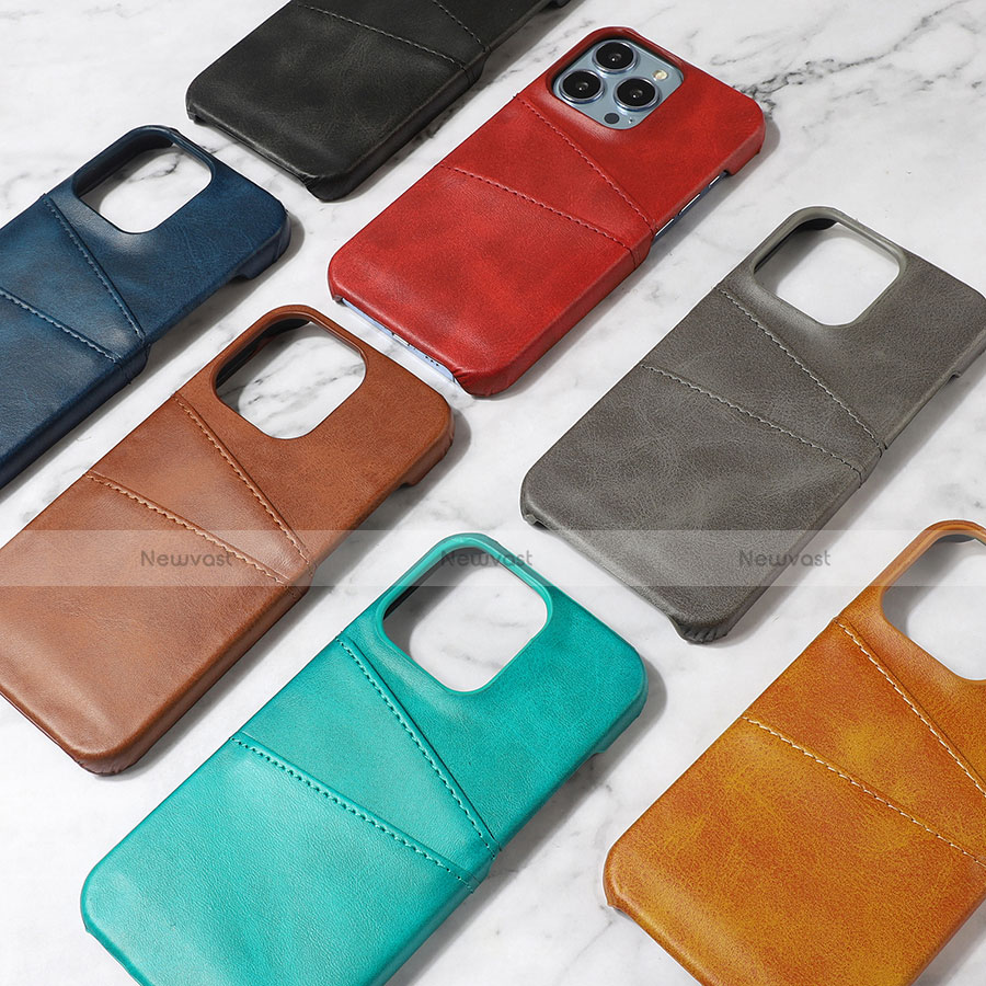 Soft Luxury Leather Snap On Case Cover A15 for Apple iPhone 13 Pro