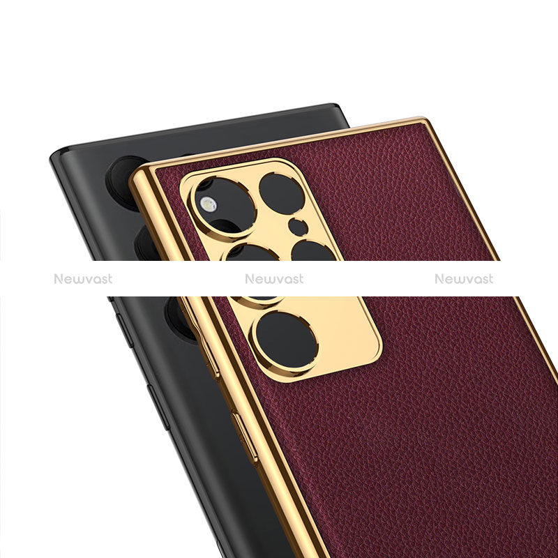 Soft Luxury Leather Snap On Case Cover AC5 for Samsung Galaxy S22 Ultra 5G