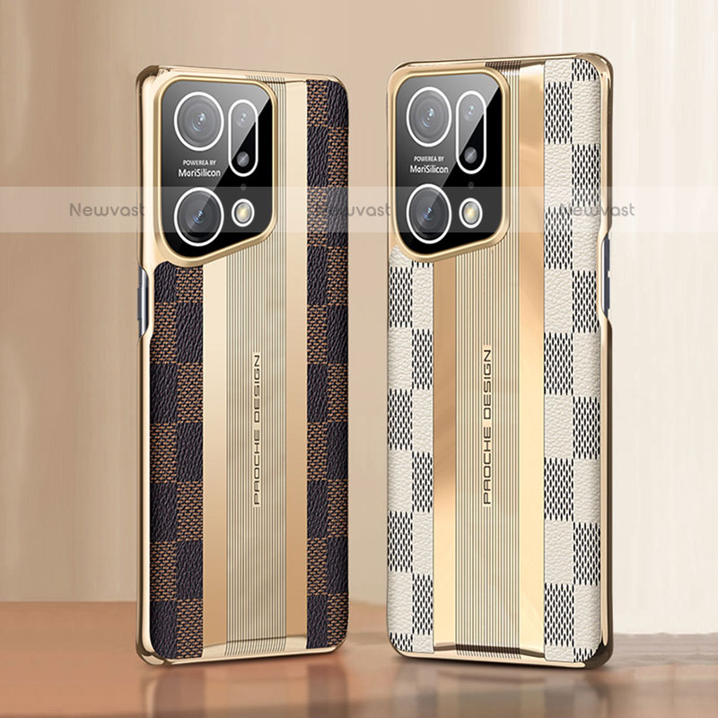 Soft Luxury Leather Snap On Case Cover AT1 for Oppo Find X5 Pro 5G