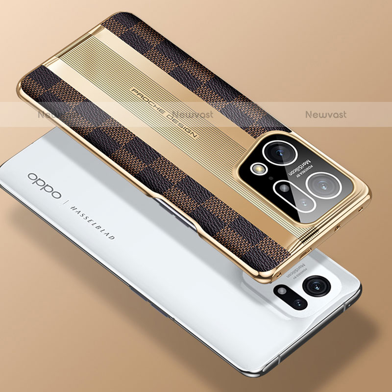 Soft Luxury Leather Snap On Case Cover AT1 for Oppo Find X5 Pro 5G