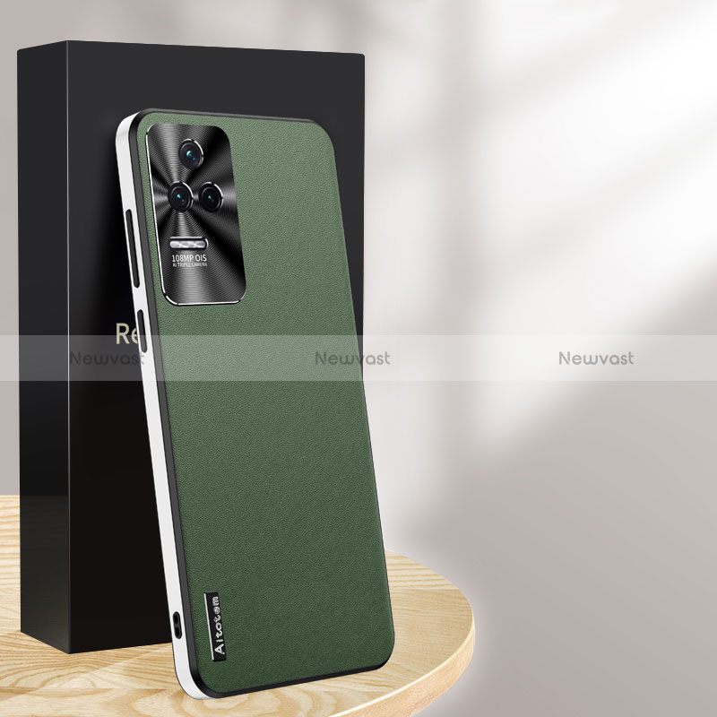 Soft Luxury Leather Snap On Case Cover AT1 for Xiaomi Redmi K50 5G Green