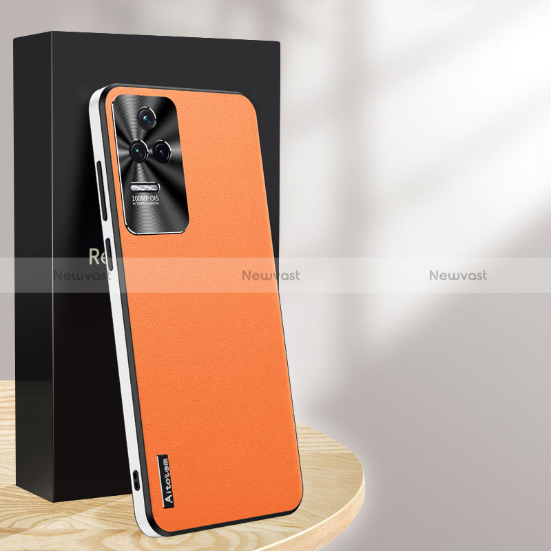 Soft Luxury Leather Snap On Case Cover AT1 for Xiaomi Redmi K50 5G Orange