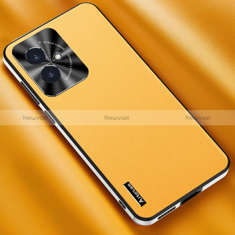 Soft Luxury Leather Snap On Case Cover AT2 for Huawei Honor 100 5G Yellow