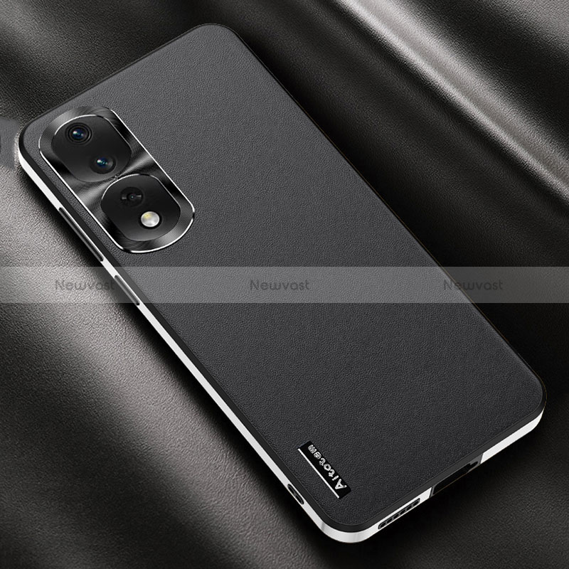 Soft Luxury Leather Snap On Case Cover AT2 for Huawei Honor 80 Pro 5G Black