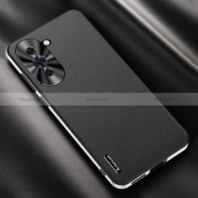 Soft Luxury Leather Snap On Case Cover AT2 for Huawei Nova 10 Black