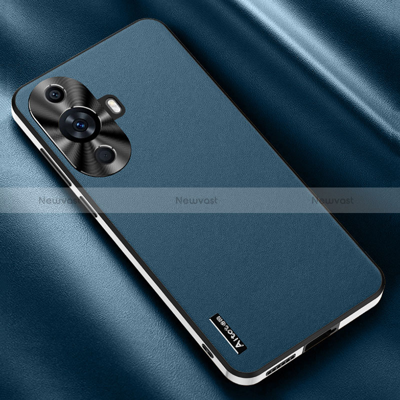 Soft Luxury Leather Snap On Case Cover AT2 for Huawei Nova 11 Pro Blue